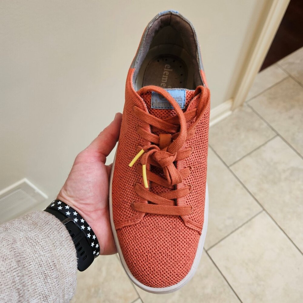 NIB Earth Elements Men's Anton Casual Knit Sneaker, Ginger Red/Coral - Picture 15 of 16